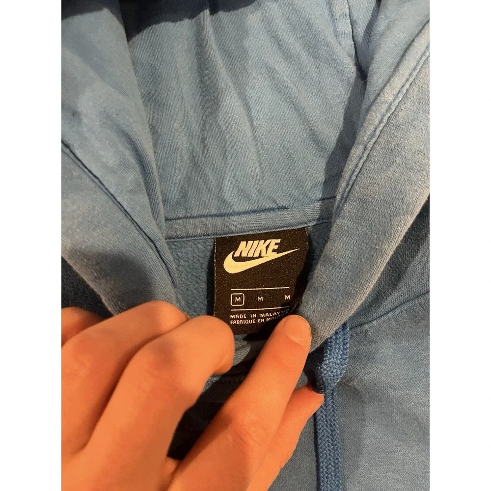 Nike‎ Hoodie Mens Medium Sportswear Club Fleece Pullover Sweatshirt Blue BV2654